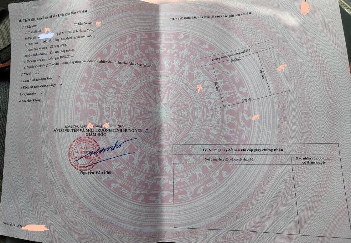 Cho Thuê 1hecta đất Khu Công Nghiệp Minh Đức Tỉnh Hưng Yên